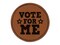 Vote For Me Voting Patriotic Funny Round Iron-On Engraved Faux Leather Patch Applique - 2.5"